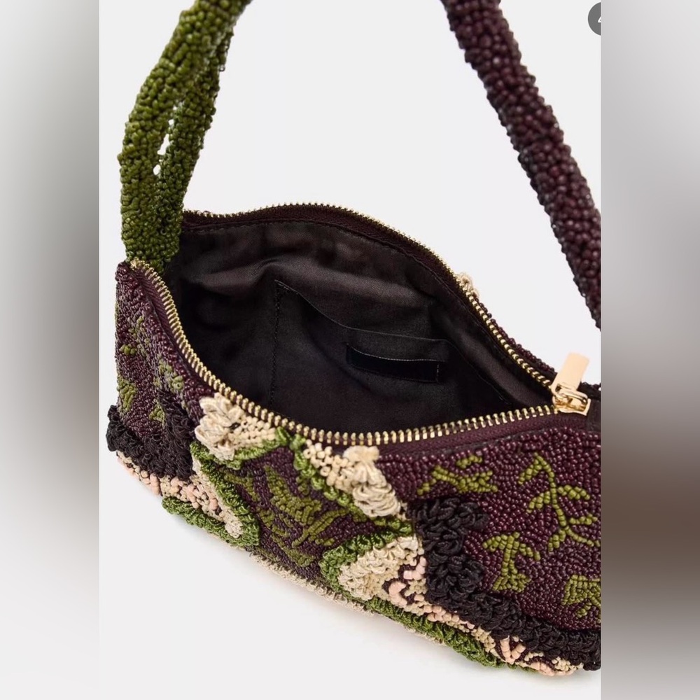 NWT Zara Woman Accessories Beaded BAG WITH EMBROIDERED DETAILS - Picture 4 of 10